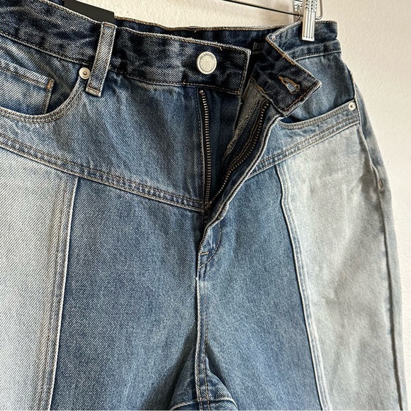 Blank NYC Blue Two Tone Split Hem High-Rise Crop Jeans Size Various - Picture 8 of 11